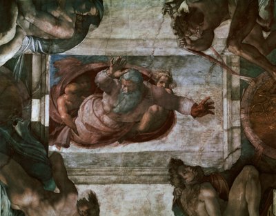 God Separating the Waters (detail from the Sistine Chapel ceiling), 1508-12 by Michelangelo Buonarroti